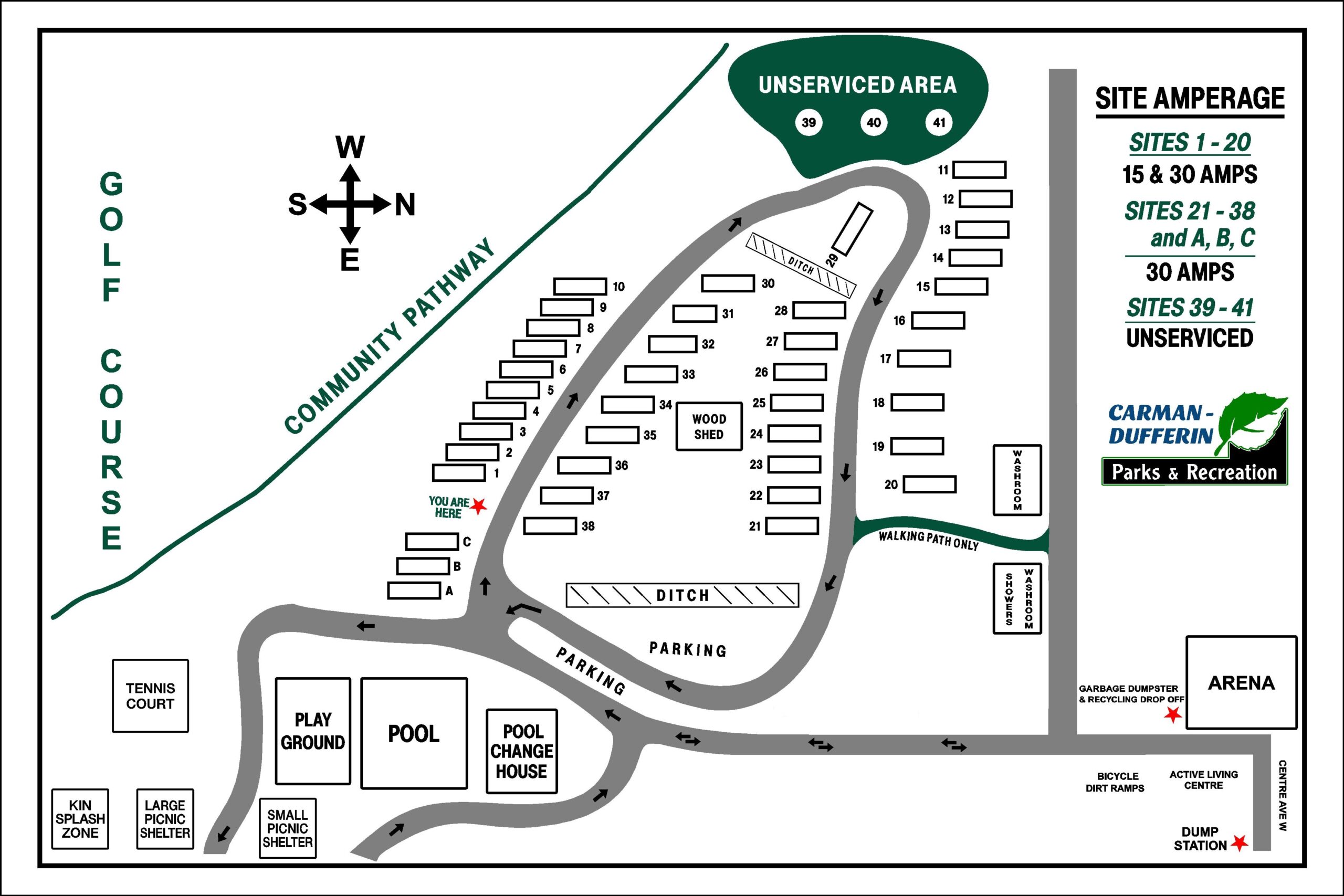 Carman Dufferin Recreation Campground Map