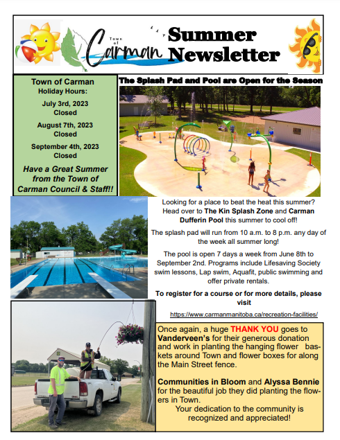 Town of Carman Summer Newsletter 2023