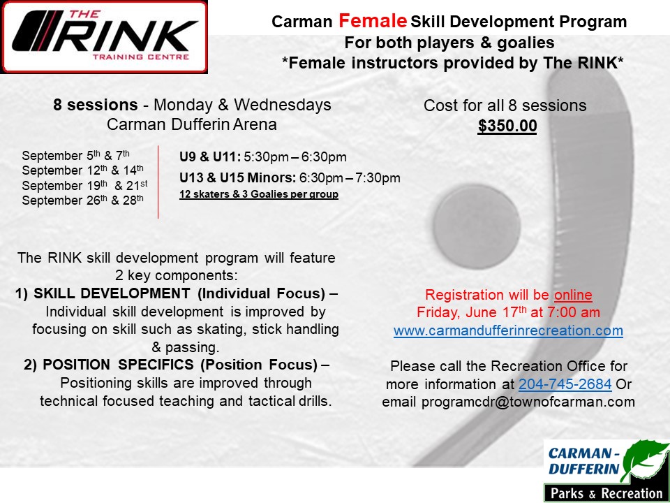 Carman Female Skill Development Program Poster